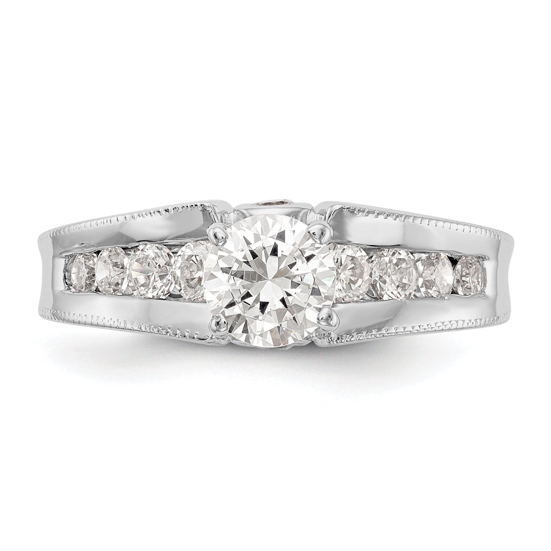 14K Weißgold Diamant-Verlobungsring mit Krappenfassung