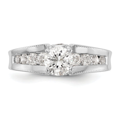 14K Weißgold Diamant-Verlobungsring mit Krappenfassung
