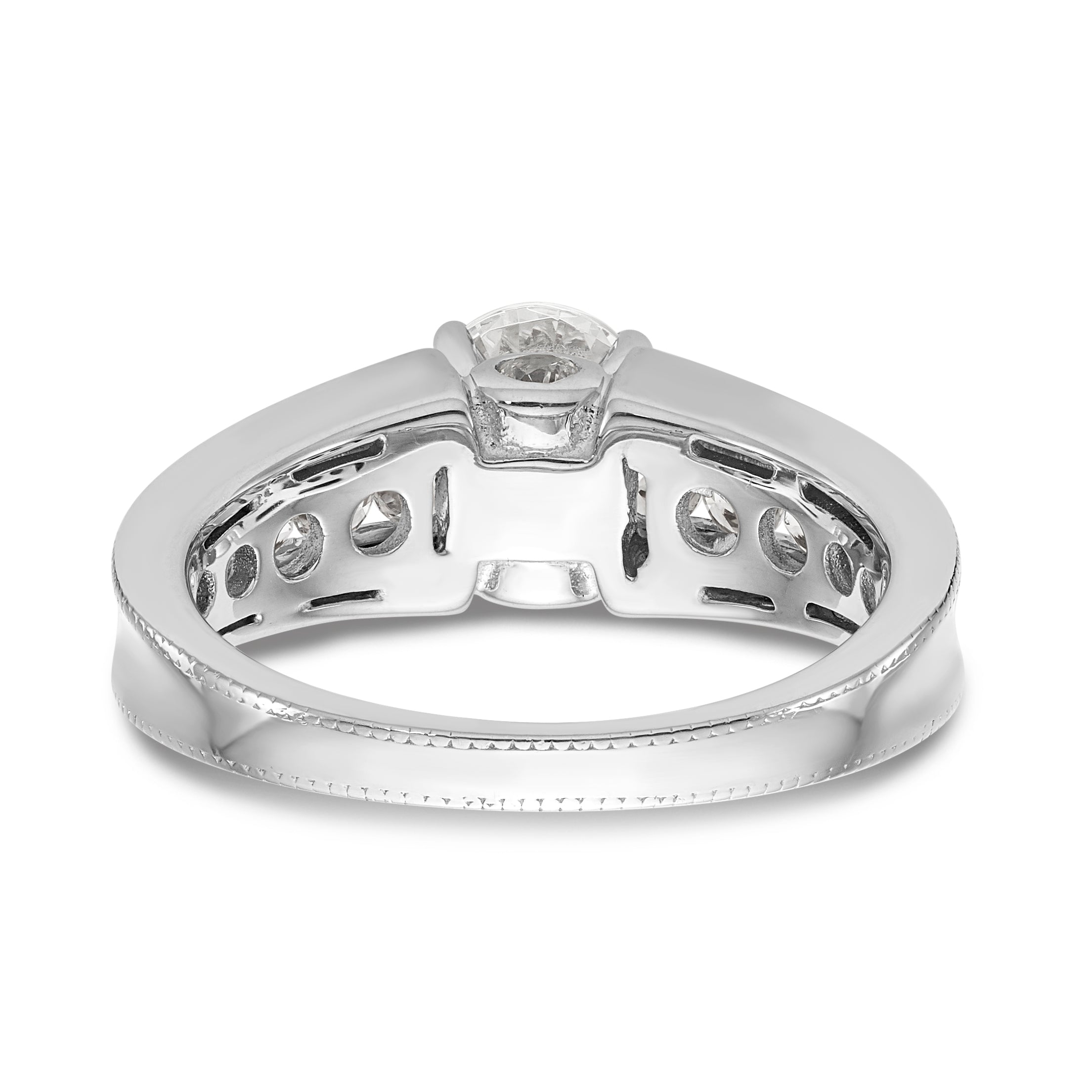 14K Weißgold Diamant-Verlobungsring mit Krappenfassung
