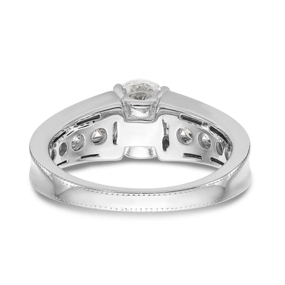 14K Weißgold Diamant-Verlobungsring mit Krappenfassung