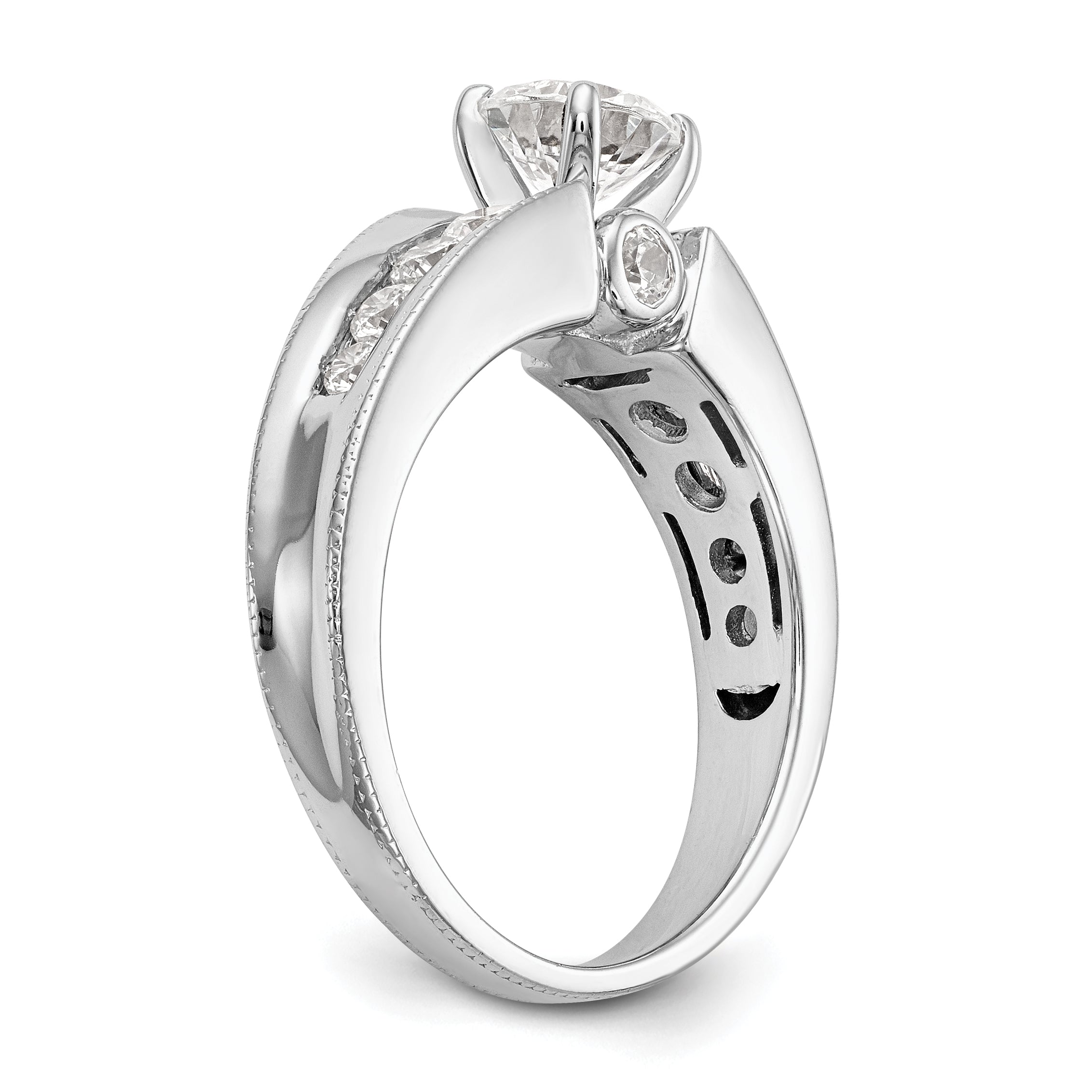 14K Weißgold Diamant-Verlobungsring mit Krappenfassung