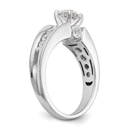 14K Weißgold Diamant-Verlobungsring mit Krappenfassung
