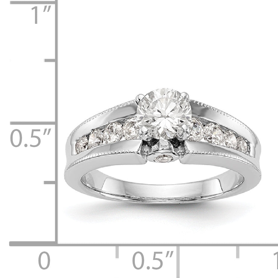 14K Weißgold Diamant-Verlobungsring mit Krappenfassung
