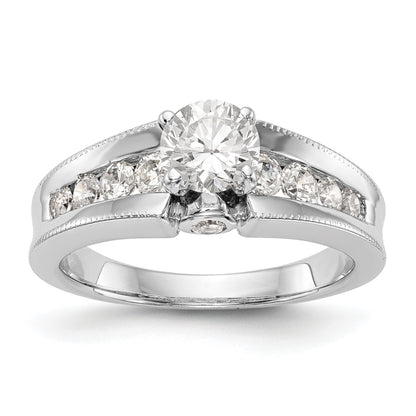 14K Weißgold Diamant-Verlobungsring mit Krappenfassung