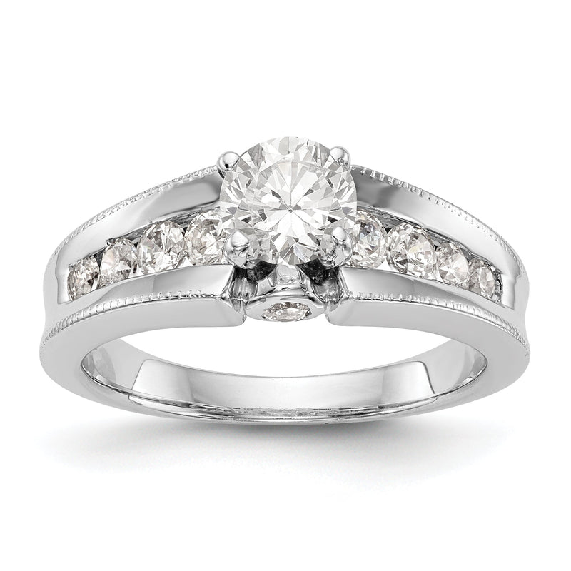 14K Weißgold Diamant-Verlobungsring mit Krappenfassung