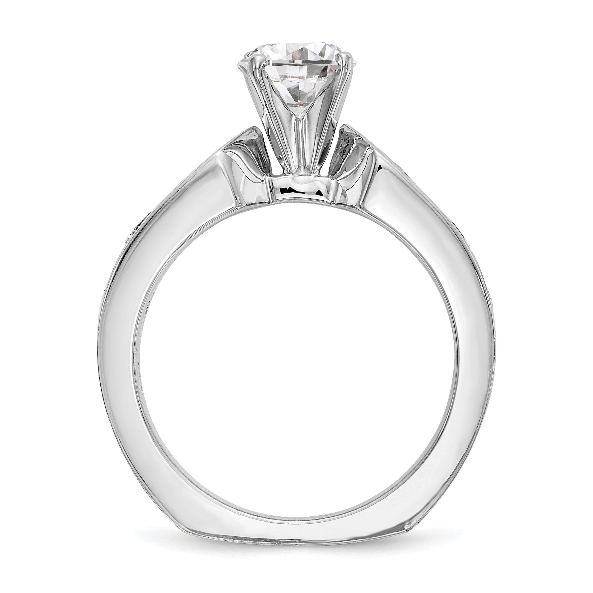 14K Weißgold Diamant-Verlobungsring mit Krappenfassung