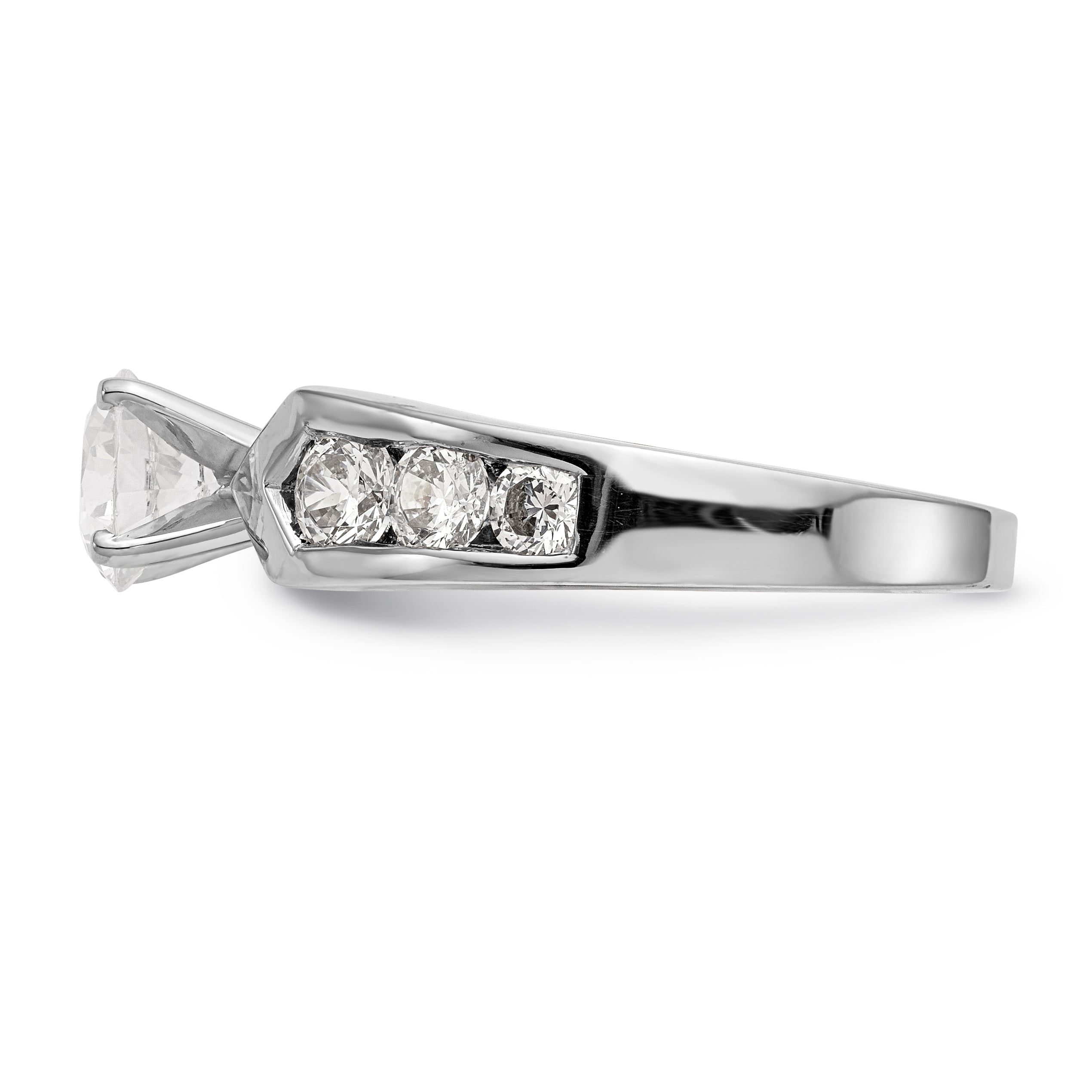 14K Weißgold Diamant-Verlobungsring mit Krappenfassung