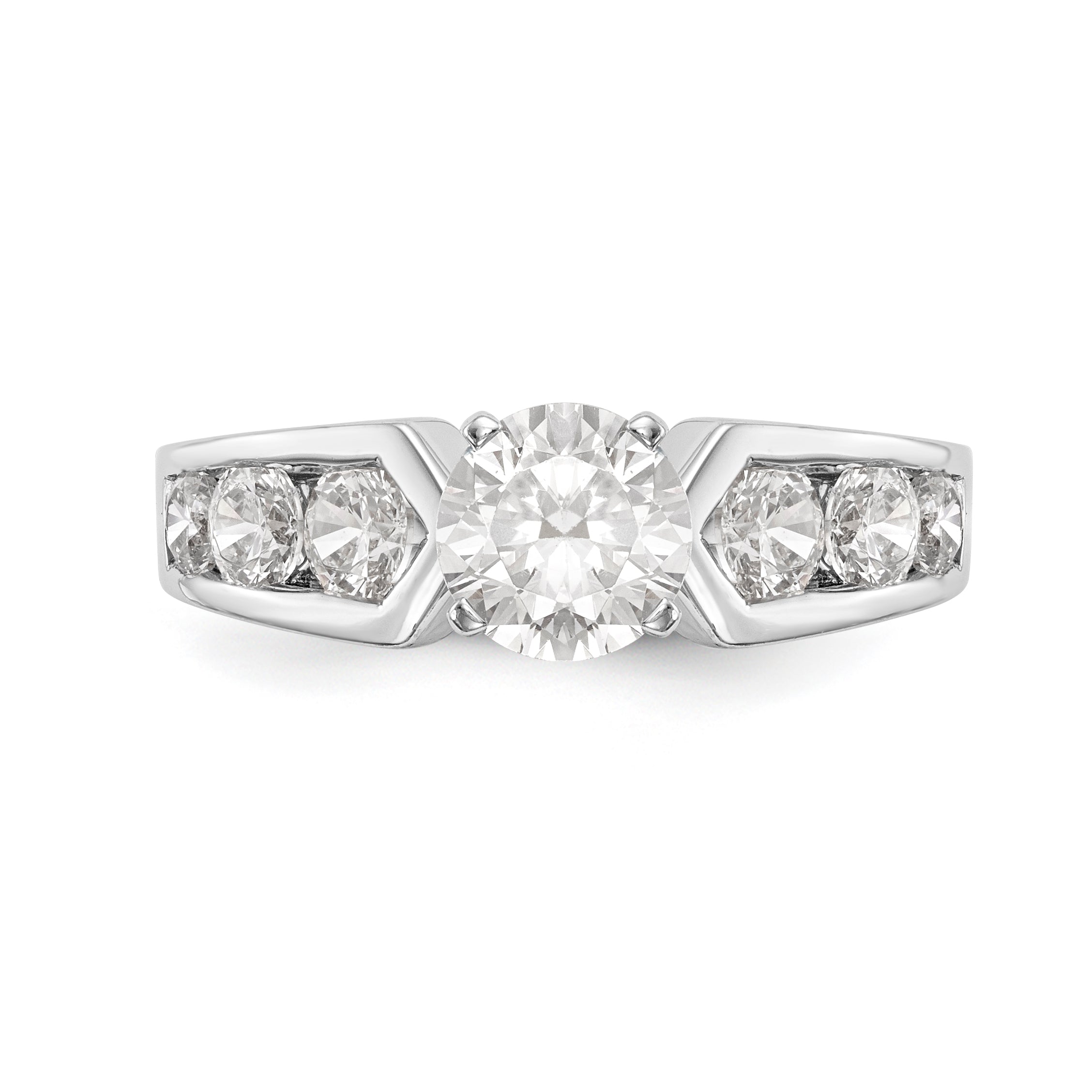 14K Weißgold Diamant-Verlobungsring mit Krappenfassung