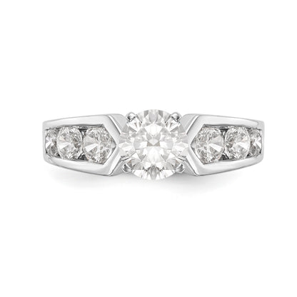 14K Weißgold Diamant-Verlobungsring mit Krappenfassung