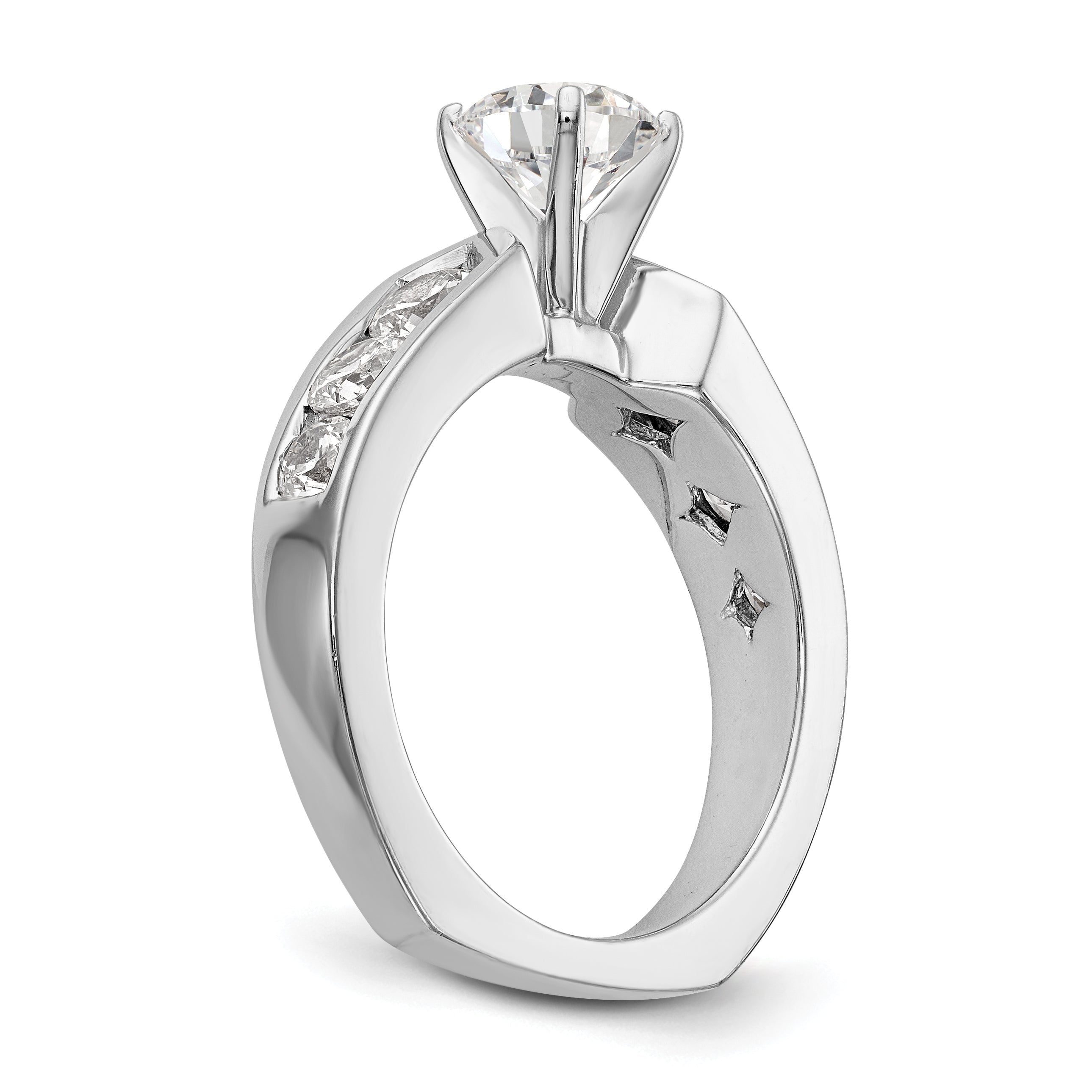 14K Weißgold Diamant-Verlobungsring mit Krappenfassung