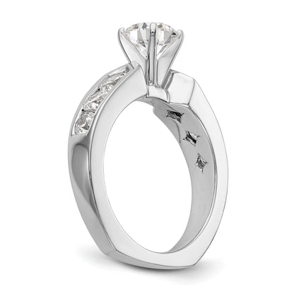 14K Weißgold Diamant-Verlobungsring mit Krappenfassung