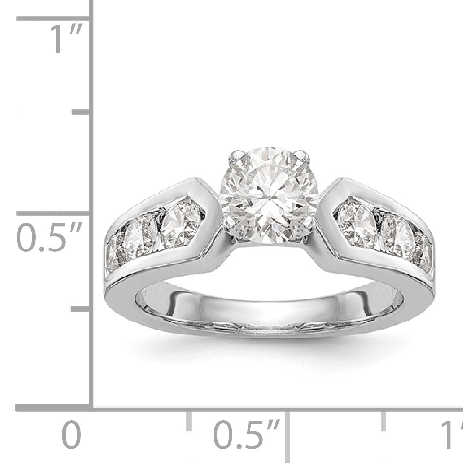 14K Weißgold Diamant-Verlobungsring mit Krappenfassung