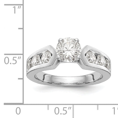 14K Weißgold Diamant-Verlobungsring mit Krappenfassung