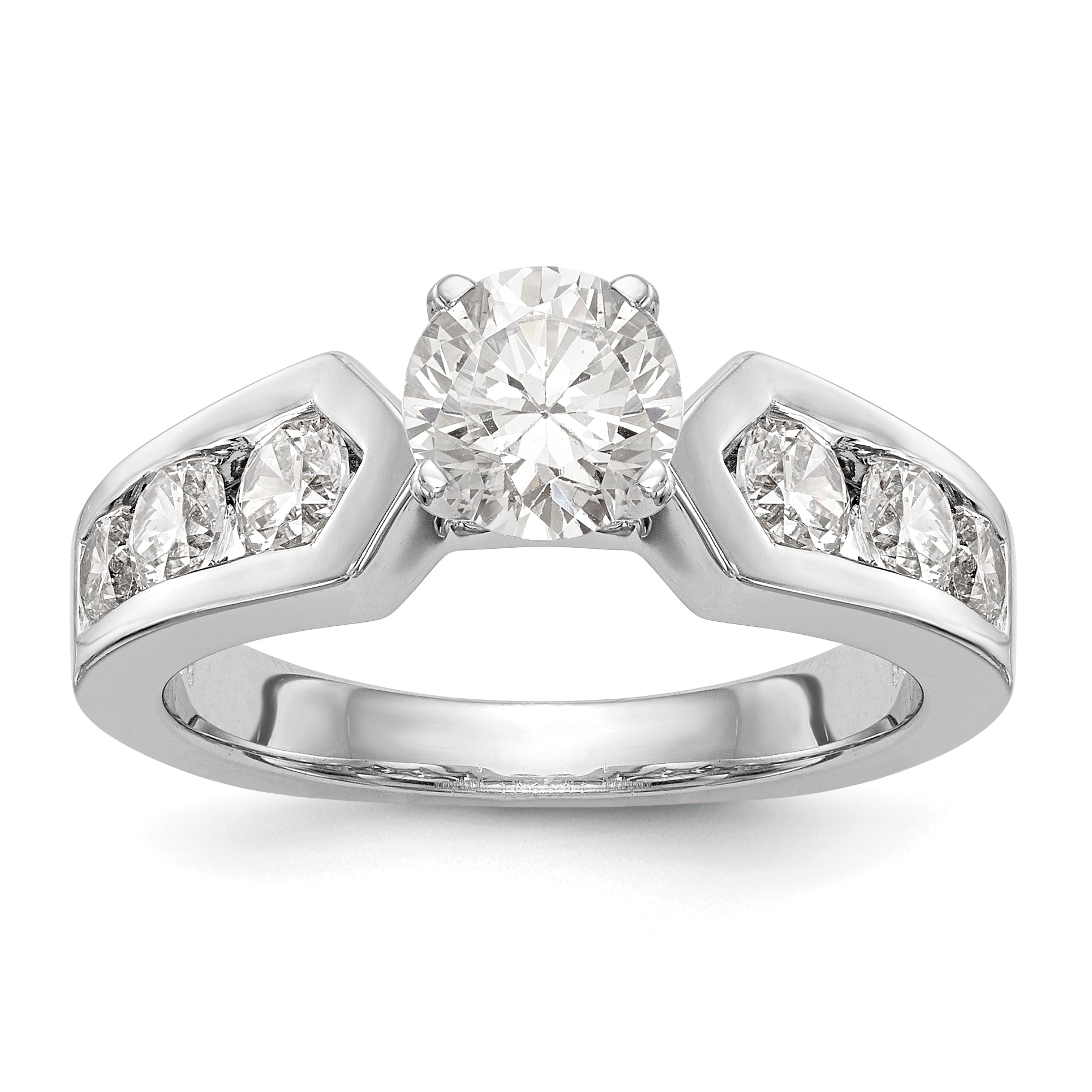 14K Weißgold Diamant-Verlobungsring mit Krappenfassung