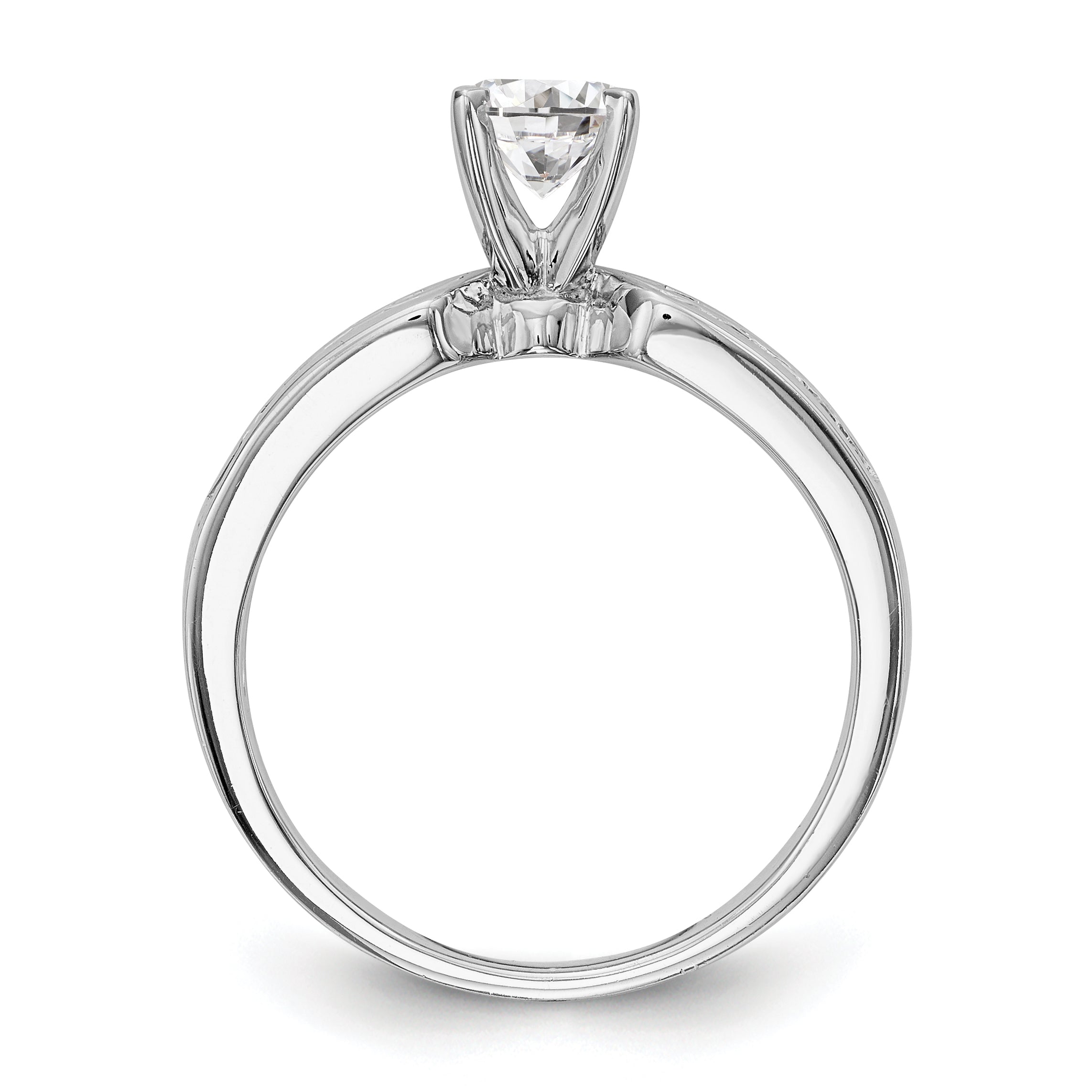 14K Weißgold Diamant-Verlobungsring mit Krappenfassung