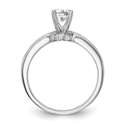 14K Weißgold Diamant-Verlobungsring mit Krappenfassung