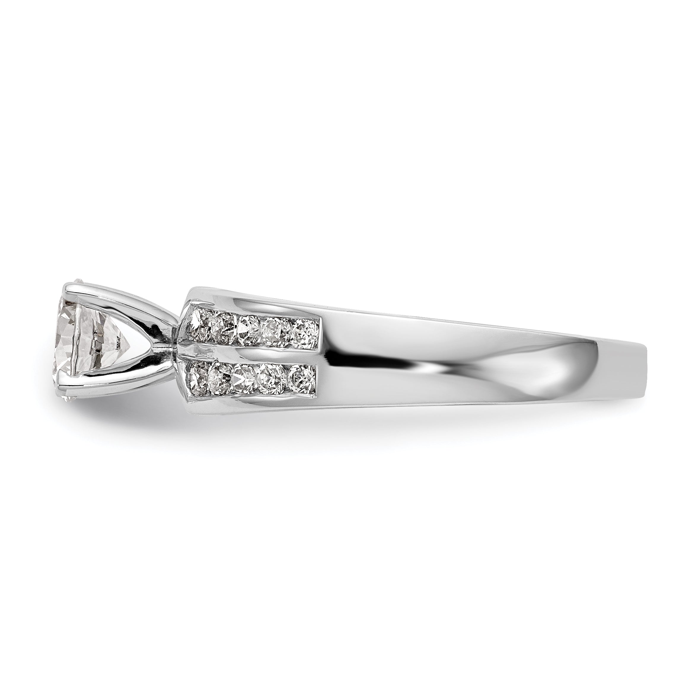 14K Weißgold Diamant-Verlobungsring mit Krappenfassung