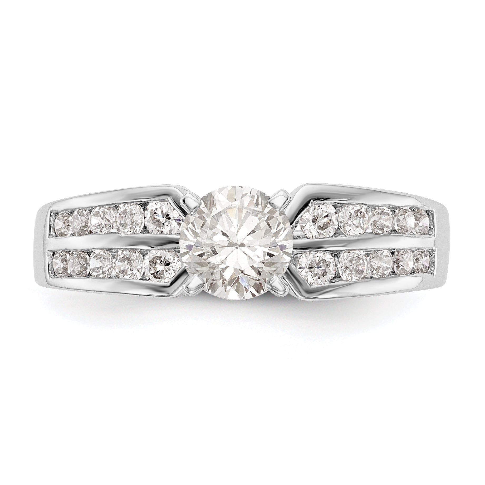 14K Weißgold Diamant-Verlobungsring mit Krappenfassung