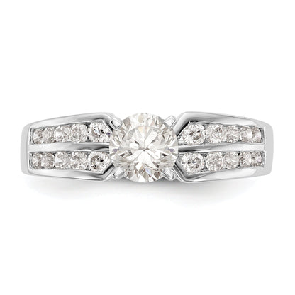 14K Weißgold Diamant-Verlobungsring mit Krappenfassung