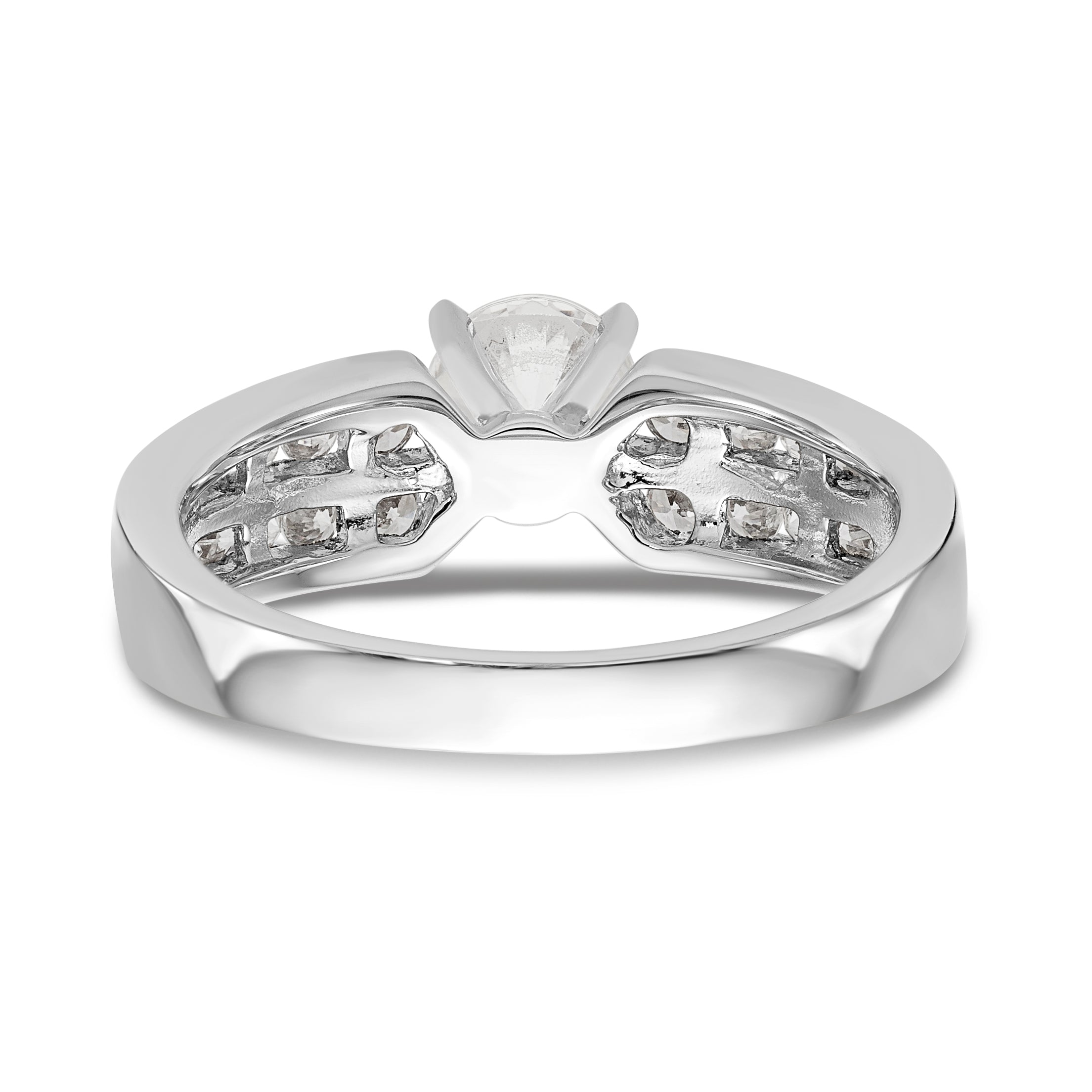 14K Weißgold Diamant-Verlobungsring mit Krappenfassung
