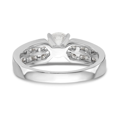 14K Weißgold Diamant-Verlobungsring mit Krappenfassung
