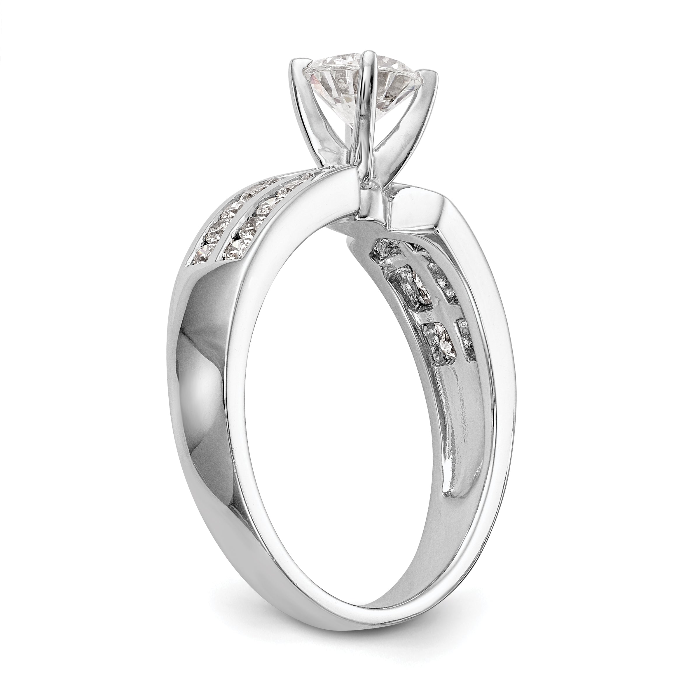 14K Weißgold Diamant-Verlobungsring mit Krappenfassung