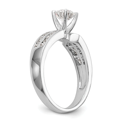 14K Weißgold Diamant-Verlobungsring mit Krappenfassung