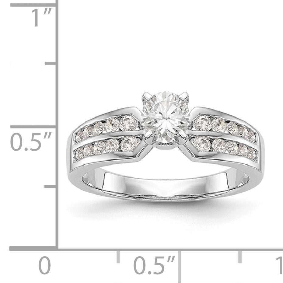 14K Weißgold Diamant-Verlobungsring mit Krappenfassung