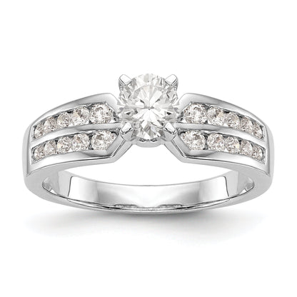 14K Weißgold Diamant-Verlobungsring mit Krappenfassung