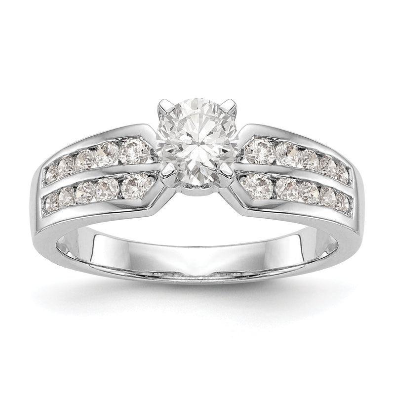14K Weißgold Diamant-Verlobungsring mit Krappenfassung