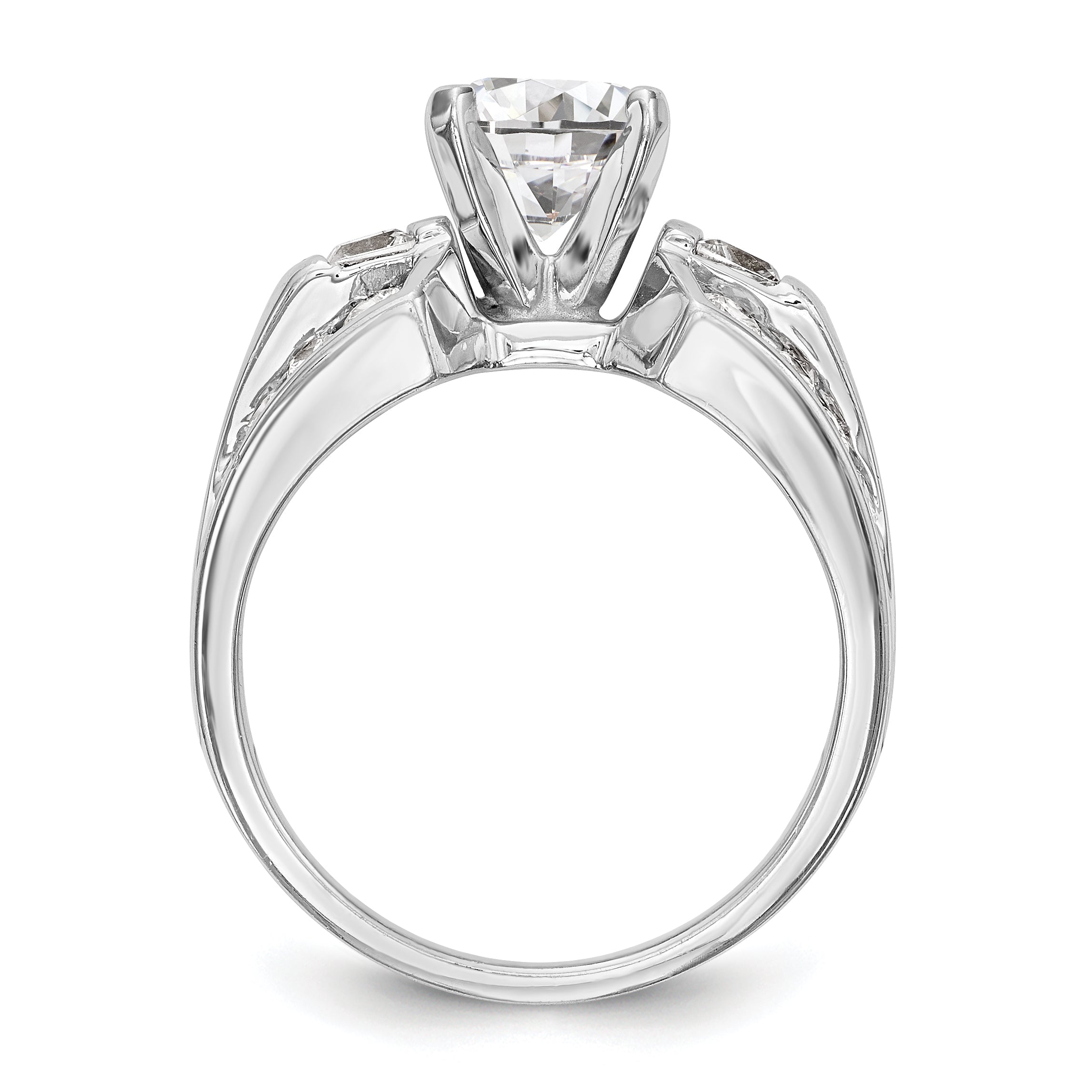 14K Weißgold Diamant-Verlobungsring mit Krappenfassung