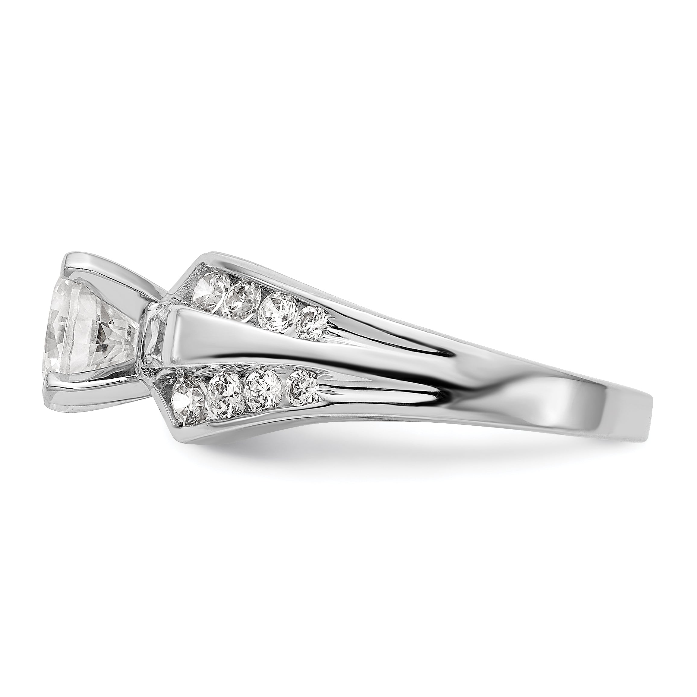 14K Weißgold Diamant-Verlobungsring mit Krappenfassung