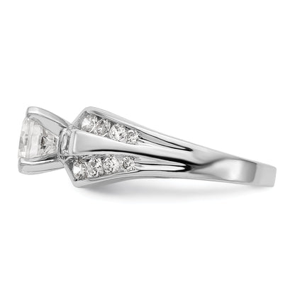 14K Weißgold Diamant-Verlobungsring mit Krappenfassung