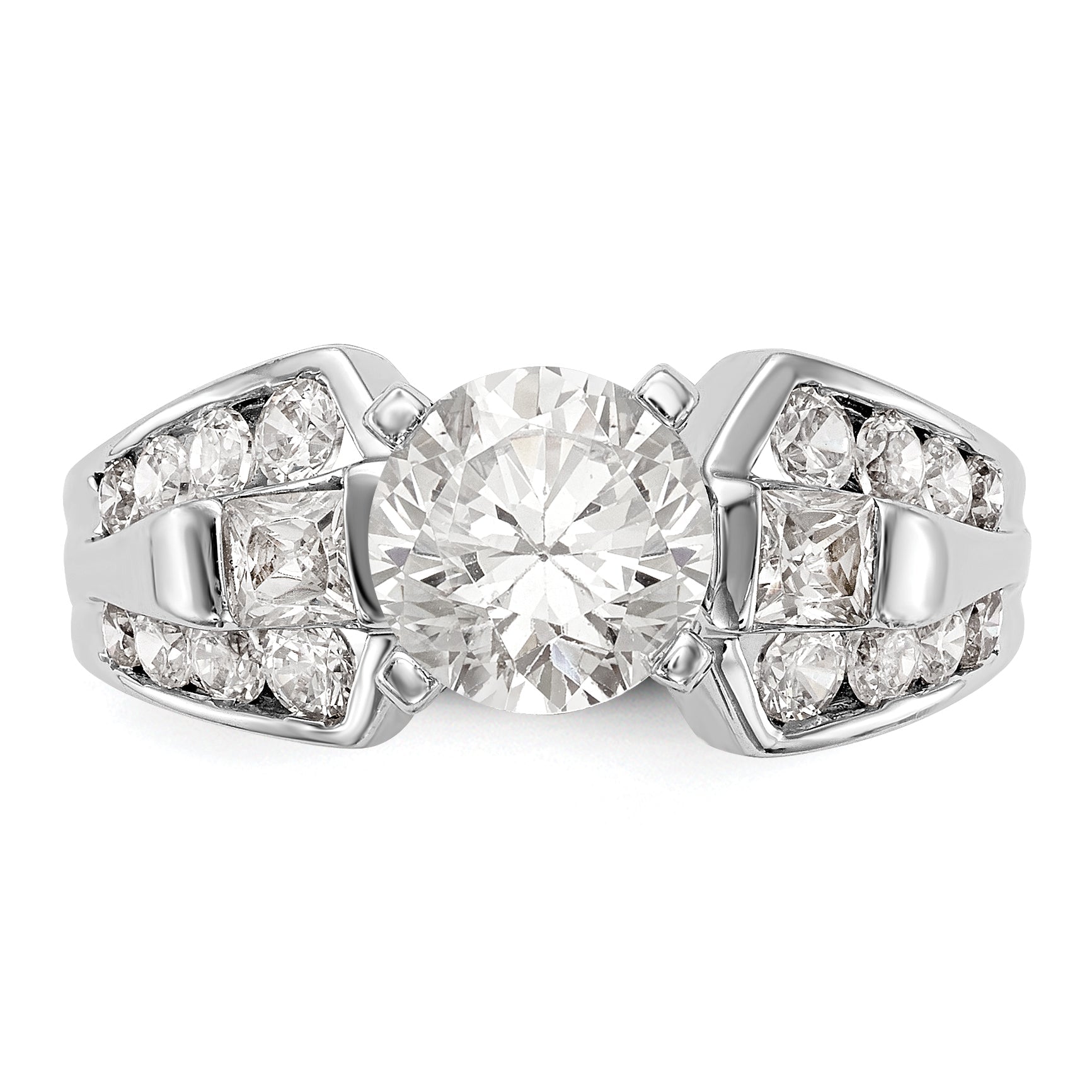 14K Weißgold Diamant-Verlobungsring mit Krappenfassung