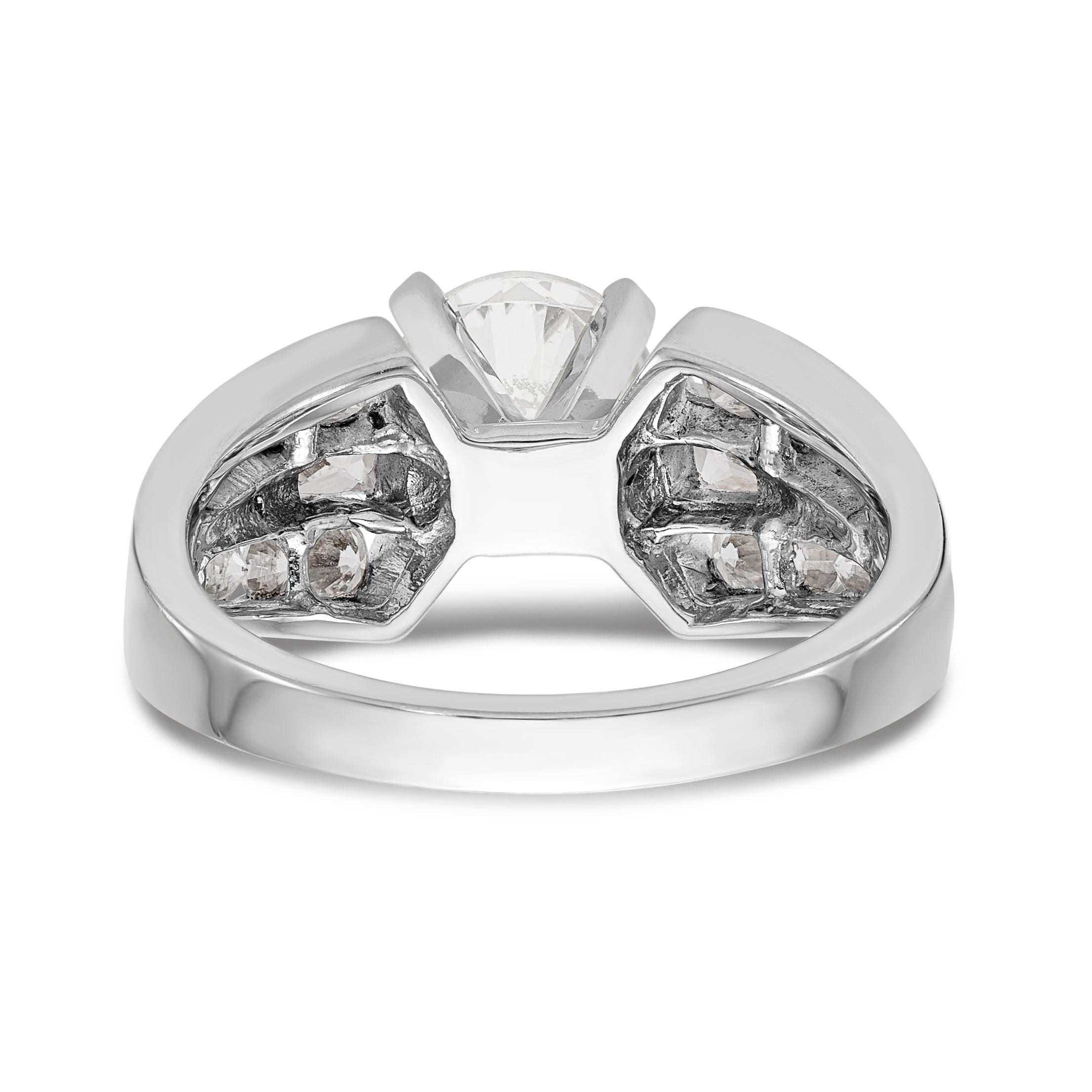 14K Weißgold Diamant-Verlobungsring mit Krappenfassung