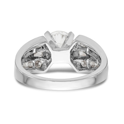14K Weißgold Diamant-Verlobungsring mit Krappenfassung