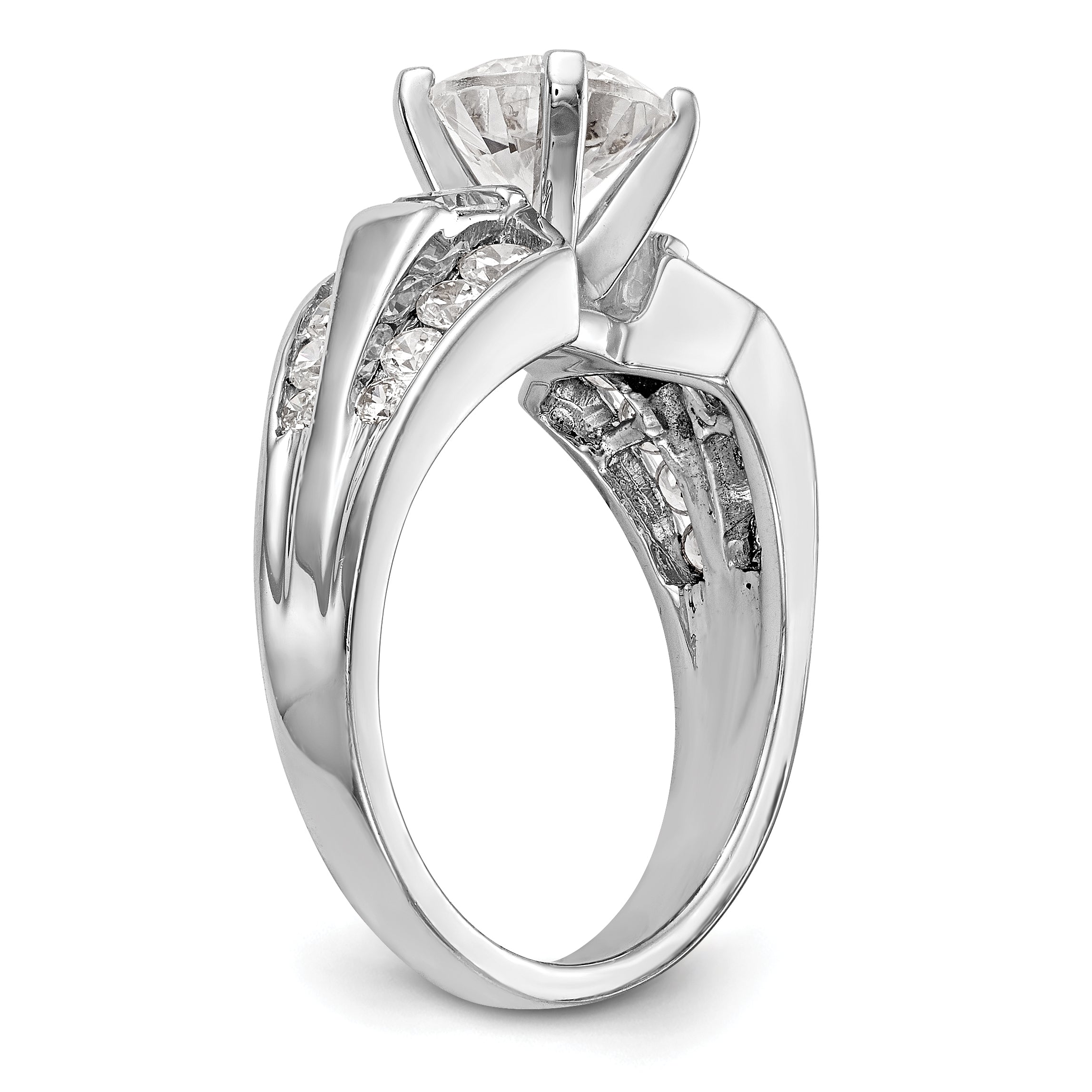14K Weißgold Diamant-Verlobungsring mit Krappenfassung