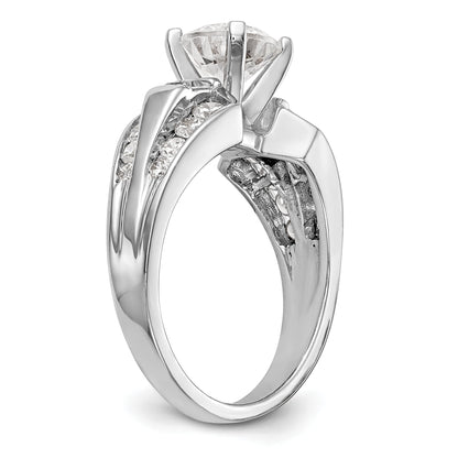14K Weißgold Diamant-Verlobungsring mit Krappenfassung