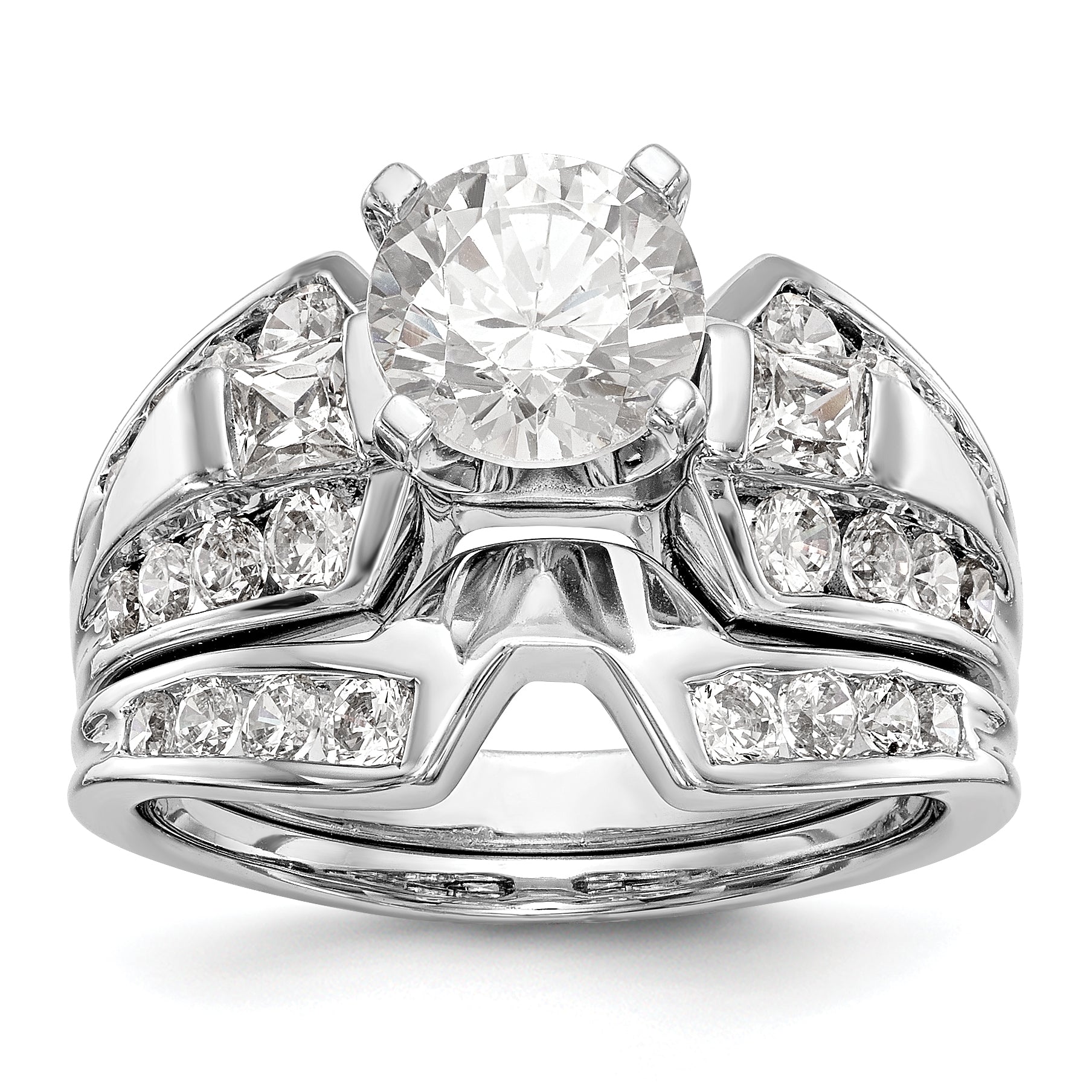 14K Weißgold Diamant-Verlobungsring mit Krappenfassung