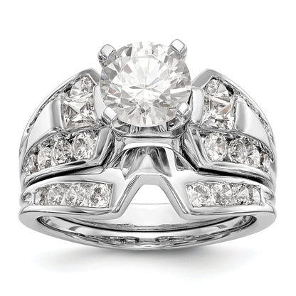 14K Weißgold Diamant-Verlobungsring mit Krappenfassung