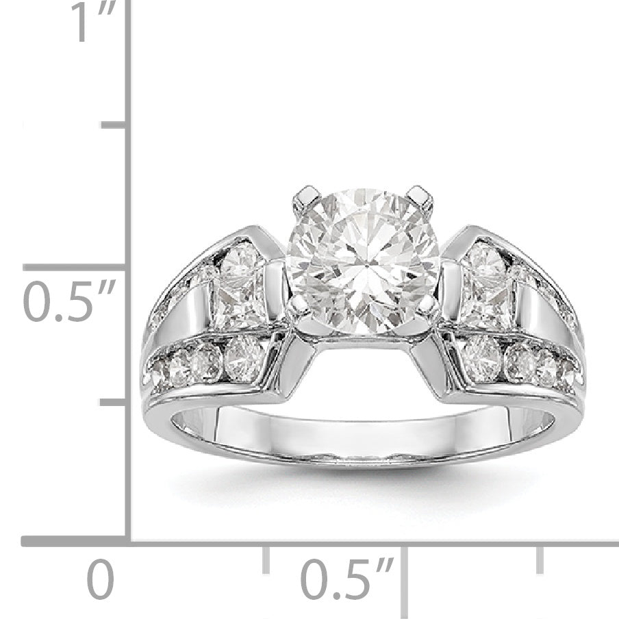 14K Weißgold Diamant-Verlobungsring mit Krappenfassung