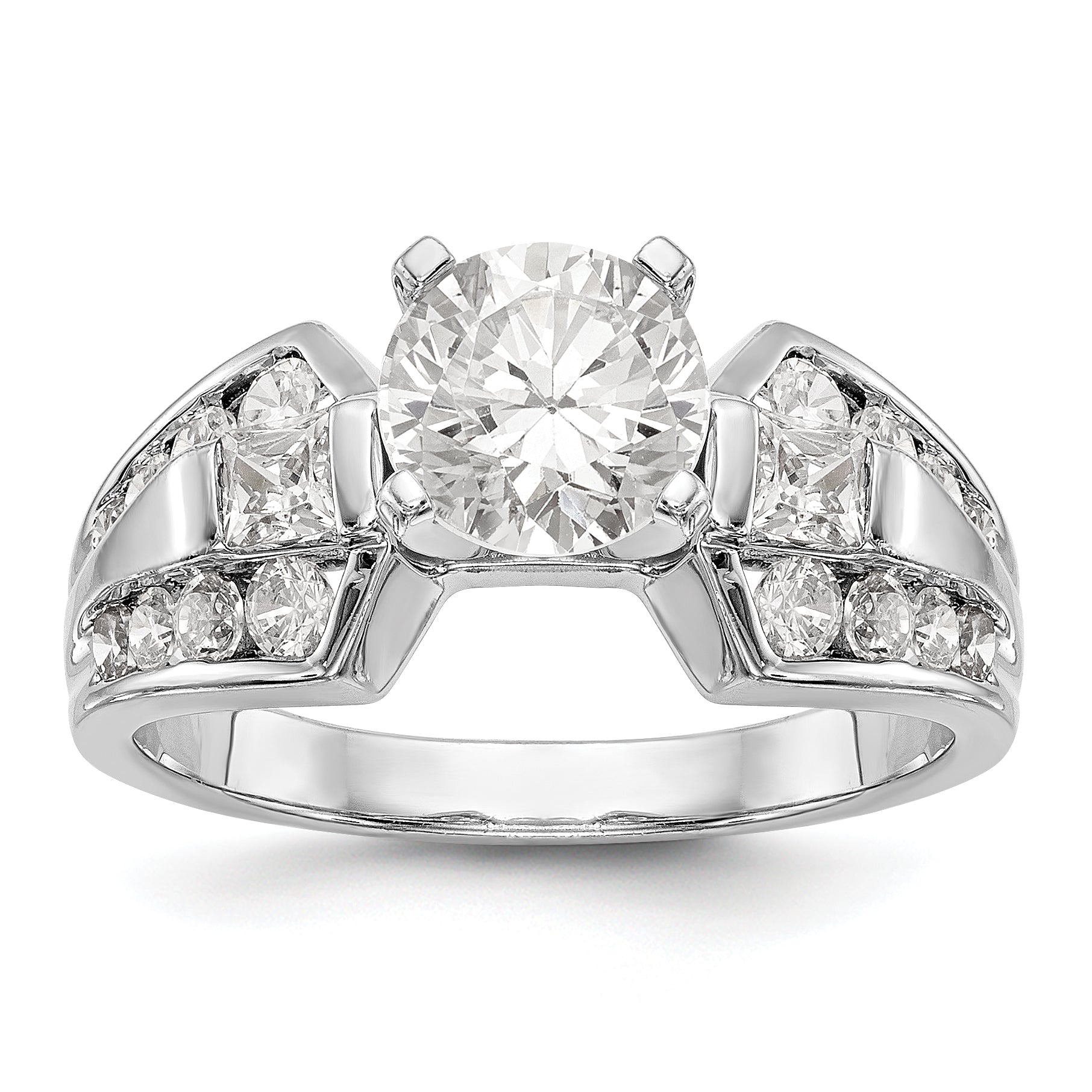 14K Weißgold Diamant-Verlobungsring mit Krappenfassung