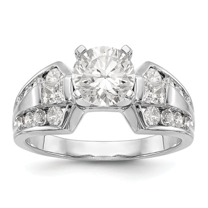 14K Weißgold Diamant-Verlobungsring mit Krappenfassung
