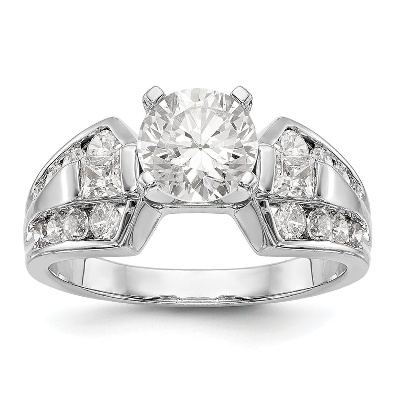 14K Weißgold Diamant-Verlobungsring mit Krappenfassung