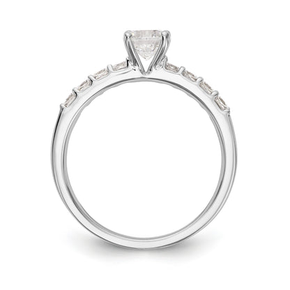14K Weißgold Verlobungsring mit simuliertem Diamanten