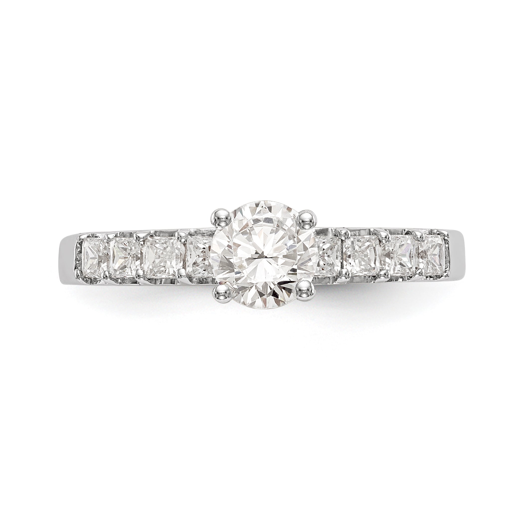 14K Weißgold Verlobungsring mit simuliertem Diamanten