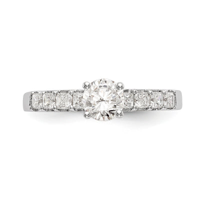 14K Weißgold Verlobungsring mit simuliertem Diamanten