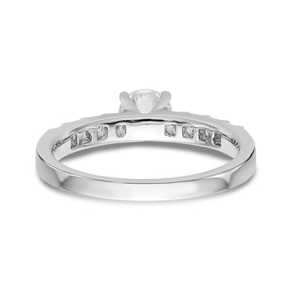 14K Weißgold Verlobungsring mit simuliertem Diamanten