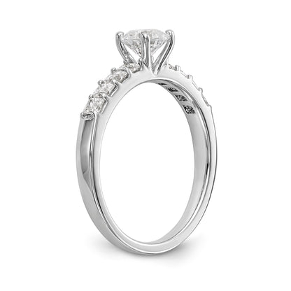 14K Weißgold Verlobungsring mit simuliertem Diamanten