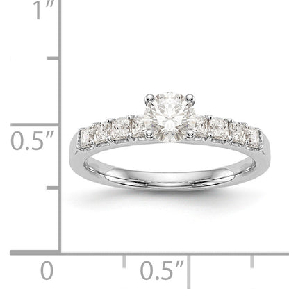 14K Weißgold Verlobungsring mit simuliertem Diamanten
